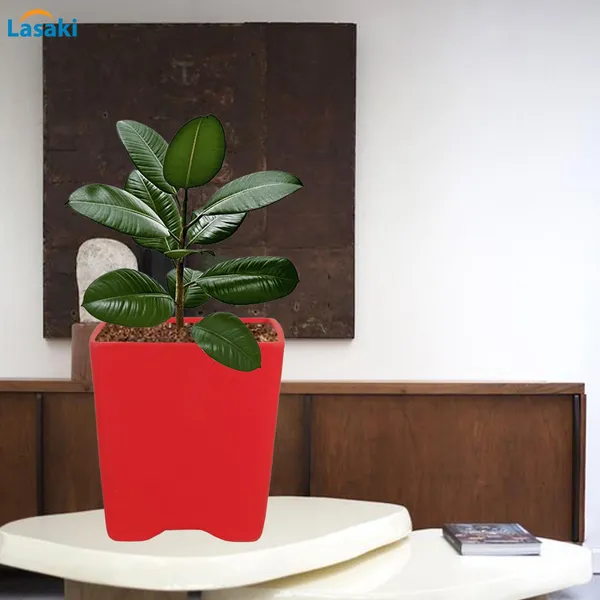 Mini_Pot_Red_Ceramic_Pots_For_Indoor_Plants,Planters,Flower,Gamla,Outdoor,Balcony,Home,Square,Garden,Office_Decor,Succulent(L-8_X_W-8_X_H-8_Cm)