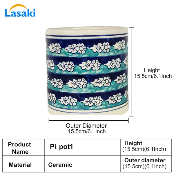 Pi_Pot_1_Ceramic_Pots_For_Indoor_Plants,_Planters,_Flower,_Pots,Outdoor,Balcony,Home,Round,Garden,_Office_Decor,Succulent(H_-_15.5_X_D_-_15.5_Cm)(Any_Color_May_Come)