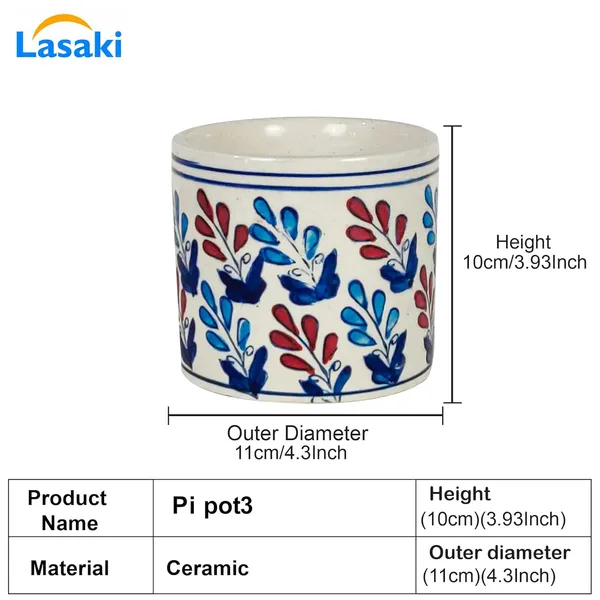 Pi_Pot_3_Ceramic_Pots_For_Indoor_Plants,_Flower,_Pots,_Gamla,Outdoor,Balcony,Home,Round,Garden,_Office_Decor,Succulent(H_-_10_X_D_-_11_Cm)(Any_Color_May_Come)