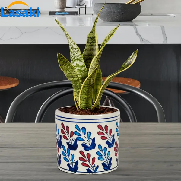 Pi_Pot_3_Ceramic_Pots_For_Indoor_Plants,_Flower,_Pots,_Gamla,Outdoor,Balcony,Home,Round,Garden,_Office_Decor,Succulent(H_-_10_X_D_-_11_Cm)(Any_Color_May_Come)
