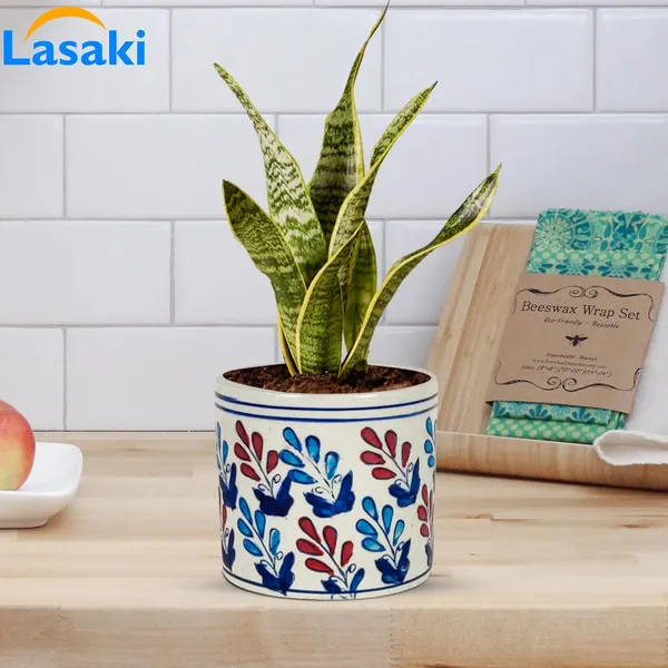 Pi_Pot_3_Ceramic_Pots_For_Indoor_Plants,_Flower,_Pots,_Gamla,Outdoor,Balcony,Home,Round,Garden,_Office_Decor,Succulent(H_-_10_X_D_-_11_Cm)(Any_Color_May_Come)