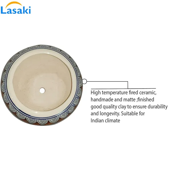 Ballu_Big_Ceramic_Pots_For_Indoor_Plants,_Planters,_Flower,_Gamla,Outdoor,Balcony,Home,Round,Garden,_Office_Decor,Succulent(H_-_15_X_D_-_23_Cm)(Any_Color_May_Come)