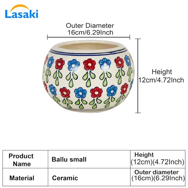 Ballu_Small_Ceramic_Pots_For_Indoor_Plants,_Planters,_Flower,_Gamla,Outdoor,Balcony,Home,Round,Garden,_Office_Decor,Succulent(H_-_12_X_D_-_16_Cm)(Any_Color_May_Come)