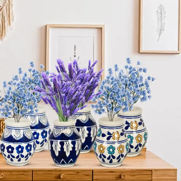 Darius_Multi_Set_Of_6_Ceramic_Flower_Vase_For_Living_Room,_Bedroom,_Dining_Table,_Home_Decoration,_Artificial_Flowers_(H_-_10.5_X_Od_-_8_X_Ud_-_4.5_Cm)