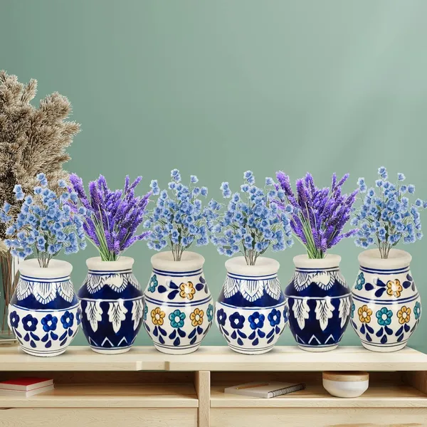 Darius_Multi_Set_Of_6_Ceramic_Flower_Vase_For_Living_Room,_Bedroom,_Dining_Table,_Home_Decoration,_Artificial_Flowers_(H_-_10.5_X_Od_-_8_X_Ud_-_4.5_Cm)
