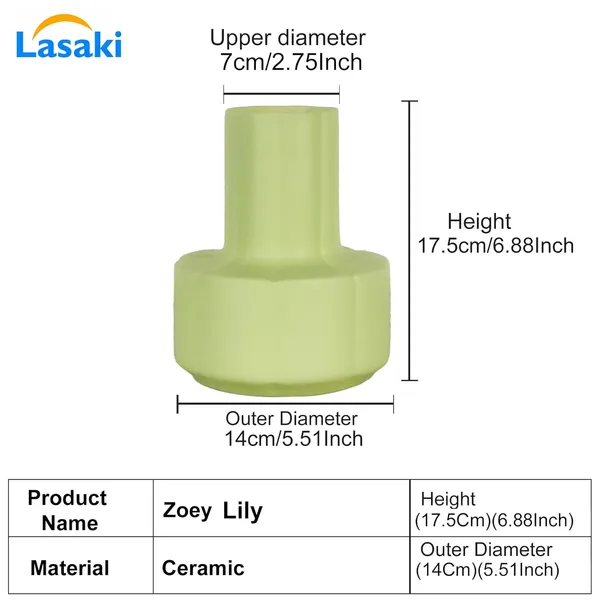 Zoey_Mint_Ceramic_Flower_Vase_For_Living_Room,_Bedroom,_Dining_Table,_Home_Decoration_(H_-_17.5_X_Od_-_14_X_Ud_-_7_Cm)