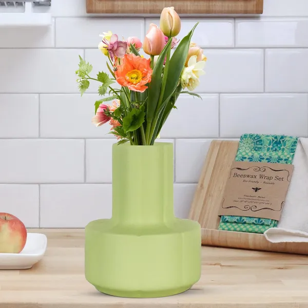Zoey_Mint_Ceramic_Flower_Vase_For_Living_Room,_Bedroom,_Dining_Table,_Home_Decoration_(H_-_17.5_X_Od_-_14_X_Ud_-_7_Cm)