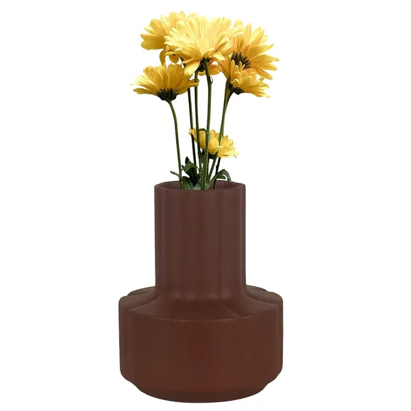 Zoey_Truffle_Ceramic_Flower_Vase_For_Living_Room,_Bedroom,_Dining_Table,_Home_Decoration_(H_-_17.5_X_Od_-_14_X_Ud_-_7_Cm)