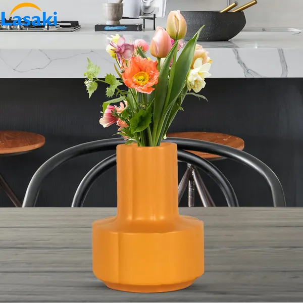 Zoey_Lily_Ceramic_Flower_Vase_For_Living_Room,_Bedroom,_Dining_Table,_Home_Decoration_(H_-_17.5_X_Od_-_14_X_Ud_-_7_Cm)