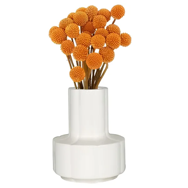 Zoey_White_Ceramic_Flower_Vase_For_Living_Room,_Bedroom,_Dining_Table,_Home_Decoration_(H_-_17.5_X_Od_-_14_X_Ud_-_7_Cm)