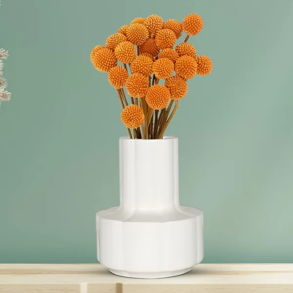 Zoey_White_Ceramic_Flower_Vase_For_Living_Room,_Bedroom,_Dining_Table,_Home_Decoration_(H_-_17.5_X_Od_-_14_X_Ud_-_7_Cm)