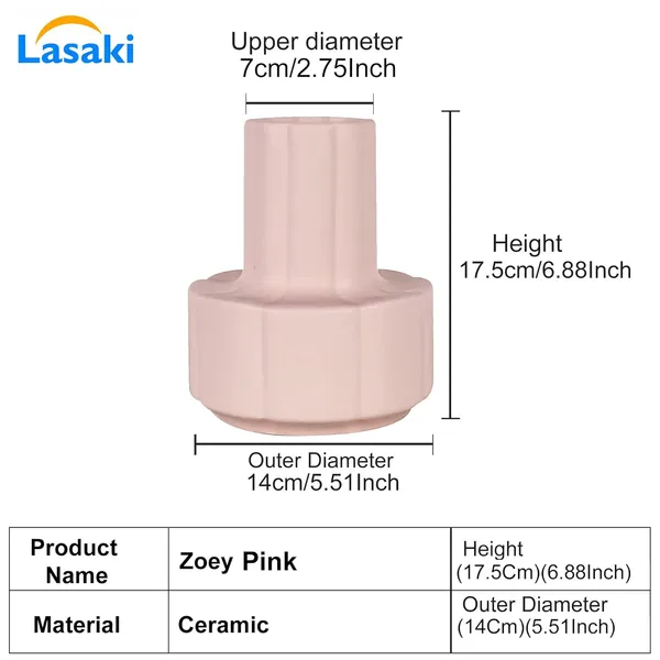 Zoey_Pink_Ceramic_Flower_Vase_For_Living_Room,_Bedroom,_Dining_Table,_Home_Decoration_(H_-_17.5_X_Od_-_14_X_Ud_-_7_Cm)