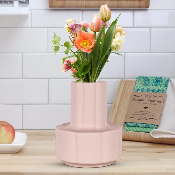 Zoey_Pink_Ceramic_Flower_Vase_For_Living_Room,_Bedroom,_Dining_Table,_Home_Decoration_(H_-_17.5_X_Od_-_14_X_Ud_-_7_Cm)