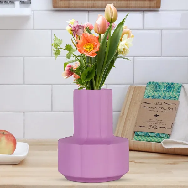 Zoey_Purple_Ceramic_Flower_Vase_For_Living_Room,_Bedroom,_Dining_Table,_Home_Decoration_(H_-_17.5_X_Od_-_14_X_Ud_-_7_Cm)