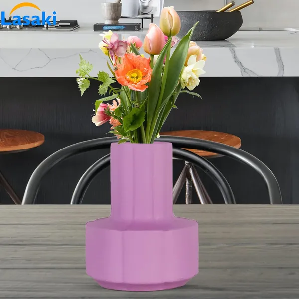 Zoey_Purple_Ceramic_Flower_Vase_For_Living_Room,_Bedroom,_Dining_Table,_Home_Decoration_(H_-_17.5_X_Od_-_14_X_Ud_-_7_Cm)