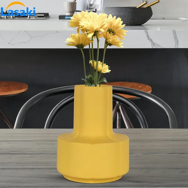 Zoey_Saffron_Ceramic_Flower_Vase_For_Living_Room,_Bedroom,_Dining_Table,_Home_Decoration_(H_-_17.5_X_Od_-_14_X_Ud_-_7_Cm)