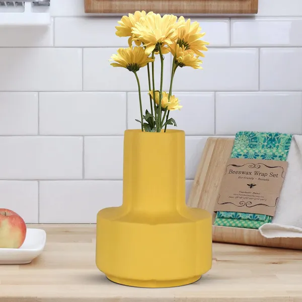 Zoey_Saffron_Ceramic_Flower_Vase_For_Living_Room,_Bedroom,_Dining_Table,_Home_Decoration_(H_-_17.5_X_Od_-_14_X_Ud_-_7_Cm)