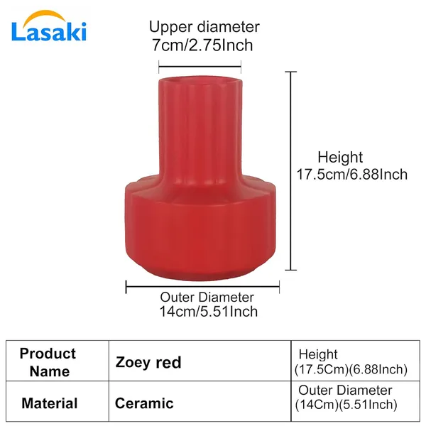 Zoey_Red_Ceramic_Flower_Vase_For_Living_Room,_Bedroom,_Dining_Table,_Home_Decoration_(H_-_17.5_X_Od_-_14_X_Ud_-_7_Cm)