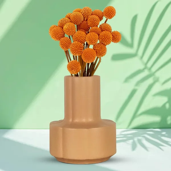 Zoey_Ginger_Ceramic_Flower_Vase_For_Living_Room,_Bedroom,_Dining_Table,_Home_Decoration_(H_-_17.5_X_Od_-_14_X_Ud_-_7_Cm)