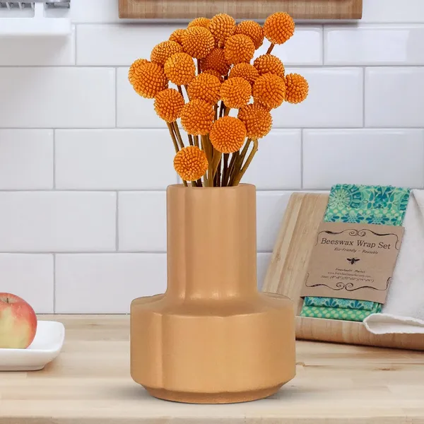 Zoey_Ginger_Ceramic_Flower_Vase_For_Living_Room,_Bedroom,_Dining_Table,_Home_Decoration_(H_-_17.5_X_Od_-_14_X_Ud_-_7_Cm)