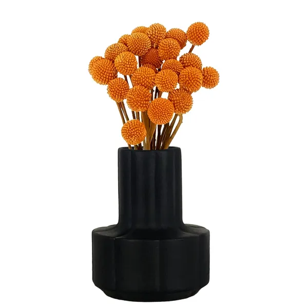 Zoey_Black_Ceramic_Flower_Vase_For_Living_Room,_Bedroom,_Dining_Table,_Home_Decoration_(H_-_17.5_X_Od_-_14_X_Ud_-_7_Cm)