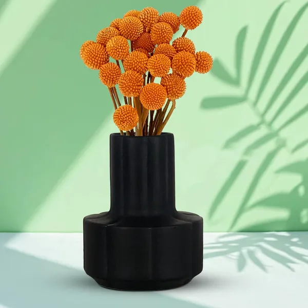 Zoey_Black_Ceramic_Flower_Vase_For_Living_Room,_Bedroom,_Dining_Table,_Home_Decoration_(H_-_17.5_X_Od_-_14_X_Ud_-_7_Cm)