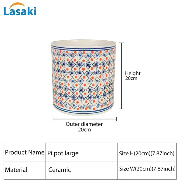 Pi_Pot_Large_Ceramic_Pots_For_Indoor_Plants,_Planters,_Flower,_Gamla,Outdoor,Balcony,Home,Round,Garden,_Office_Decor,Succulent(H_-_20_X_D_-_20_Cm)(Any_Color_May_Come)