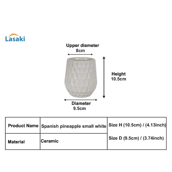 Spanish_Pineapple_Small_White_Ceramic_Pots_For_Indoor_Plants,Planters,Gamla,Outdoor,Balcony,Home,Round,Garden,_Office_Decor,Succulent(H_-_10.5_X_D_-_9.5_Cm)