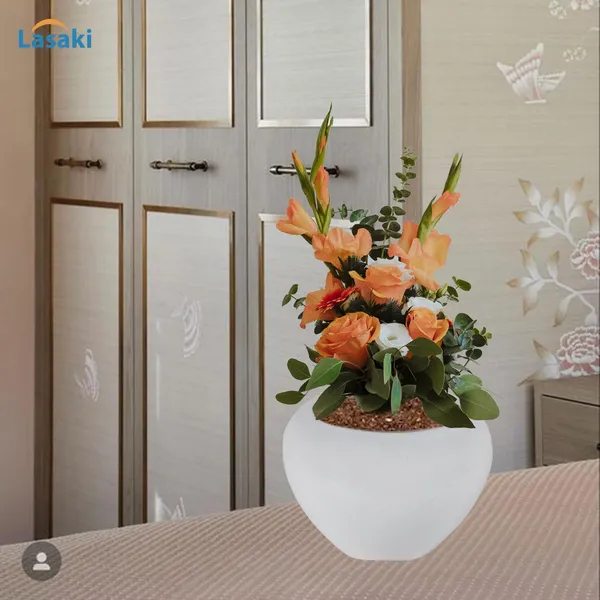 Cloud_Apple_Medium_White_Ceramic_Pots_For_Indoor_Plants,_Planters,_Flower,_Pots,_Gamla,Outdoor,Balcony,Home,Round,Garden,_Office_Decor,Succulent(H_-_9.5_X_D_-_14_Cm)