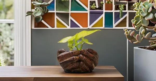 Hand_Ceramic_Pot_For_Indoor_Plants_Planters_Flower_Pots_Indoor_Or_Outdoor_Balcony_Home_Garden_Office_Decor_&_Succulent_Pots_(L:18_Cm,_W:16_Cm,_H:9_Cm)(Antique)