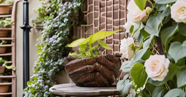 Hand_Ceramic_Pot_For_Indoor_Plants_Planters_Flower_Pots_Indoor_Or_Outdoor_Balcony_Home_Garden_Office_Decor_&_Succulent_Pots_(L:18_Cm,_W:16_Cm,_H:9_Cm)(Antique)