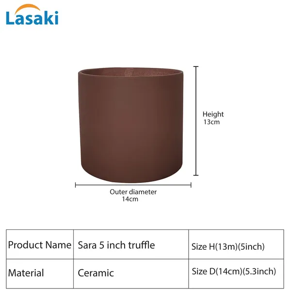 Sara_5_Inch_Truffle_Ceramic_Pots_For_Indoor_Plants,_Planters,_Flower,_Pots,_Gamla,Outdoor,Balcony,Home,Round,Garden,_Office_Decor,Succulent(H_-_13_X_D_-_14_Cm)