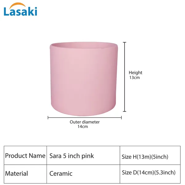 Sara_5_Inch_Pink_Ceramic_Pots_For_Indoor_Plants,_Planters,_Flower,_Pots,_Gamla,Outdoor,Balcony,Home,Round,Garden,_Office_Decor,Succulent(H_-_13_X_D_-_14_Cm)