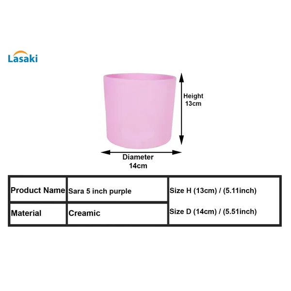 Sara_5_Inch_Purple_Ceramic_Pots_For_Indoor_Plants,_Planters,_Flower,_Pots,_Gamla,Outdoor,Balcony,Home,Round,Garden,_Office_Decor,Succulent(H_-_13_X_D_-_14_Cm)