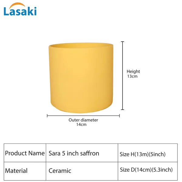 Sara_5_Inch_Saffron_Ceramic_Pots_For_Indoor_Plants,_Planters,_Flower,_Pots,_Gamla,Outdoor,Balcony,Home,Round,Garden,_Office_Decor,Succulent(H_-_13_X_D_-_14_Cm)