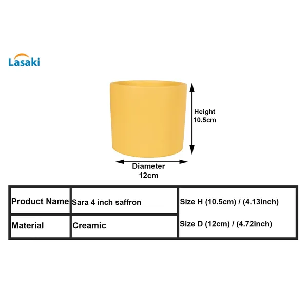 Sara_4_Inch_Saffron_Ceramic_Pots_For_Indoor_Plants,_Planters,_Flower,_Pots,_Gamla,Outdoor,Balcony,Home,Round,Garden,_Office_Decor,Succulent(H_-_10.5_X_D_-_12_Cm)