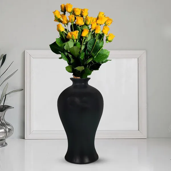 Apsara_Big_Black_Ceramic_Flower_Vase_For_Living_Room,_Bedroom,_Dining_Table,_Home_Decoration,_Artificial_Flowers_(D_-_14_X_H_-_25_Cm)