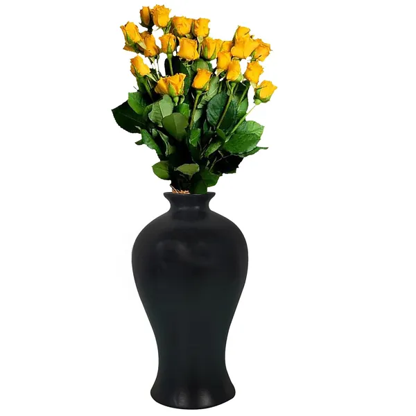 Apsara_Big_Black_Ceramic_Flower_Vase_For_Living_Room,_Bedroom,_Dining_Table,_Home_Decoration,_Artificial_Flowers_(D_-_14_X_H_-_25_Cm)