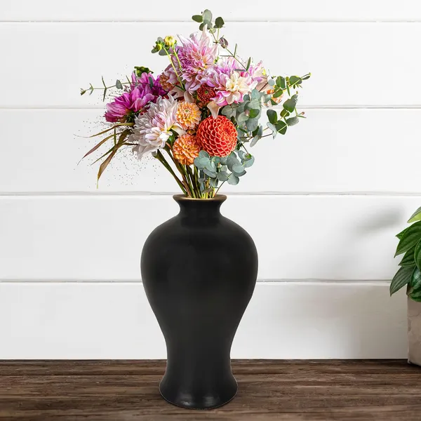 Apsara_Big_Black_Gold_Ceramic_Flower_Vase_For_Living_Room,_Bedroom,_Dining_Table,_Home_Decoration,_Artificial_Flowers_(D_-_14_X_H_-_25_Cm)