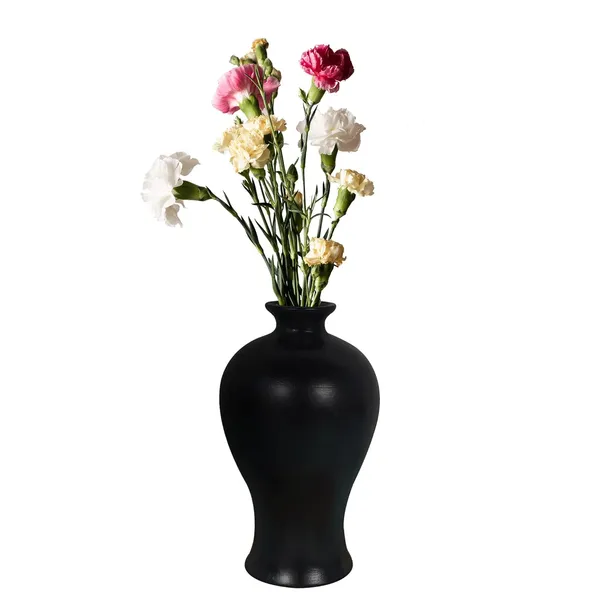 Apsara_Small_Black_Ceramic_Flower_Vase_For_Living_Room,_Bedroom,_Dining_Table,_Home_Decoration,_Artificial_Flowers_(D_-_11.5_X_H_-_20_Cm)