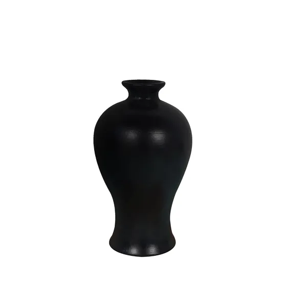 Apsara_Small_Black_Ceramic_Flower_Vase_For_Living_Room,_Bedroom,_Dining_Table,_Home_Decoration,_Artificial_Flowers_(D_-_11.5_X_H_-_20_Cm)