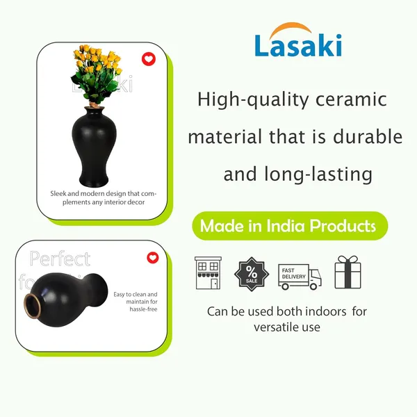 Apsara_Small_Black_Gold_Ceramic_Flower_Vase_For_Living_Room,_Bedroom,_Dining_Table,_Home_Decoration,_Artificial_Flowers_(D_-_11.5_X_H_-_20_Cm)