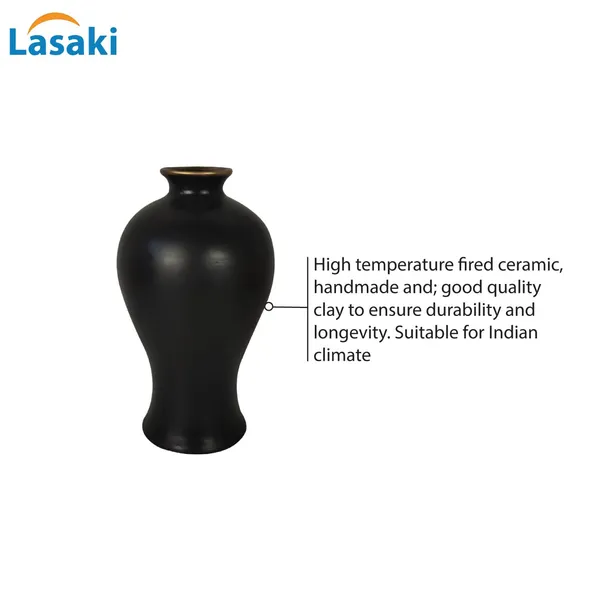Apsara_Small_Black_Gold_Ceramic_Flower_Vase_For_Living_Room,_Bedroom,_Dining_Table,_Home_Decoration,_Artificial_Flowers_(D_-_11.5_X_H_-_20_Cm)
