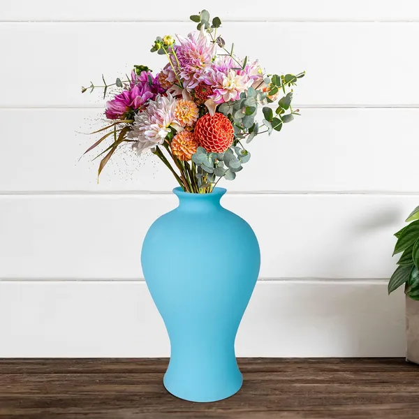 Apsara_Big_Aqua_Ceramic_Flower_Vase_For_Living_Room,_Bedroom,_Dining_Table,_Home_Decoration,_Artificial_Flowers_(D_-_14_X_H_-_25_Cm)
