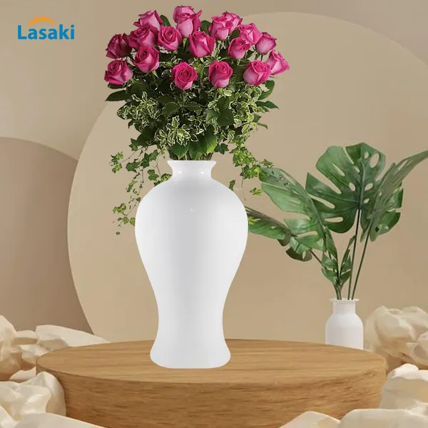 Apsara_Big_White_Ceramic_Flower_Vase_For_Living_Room,_Bedroom,_Dining_Table,_Home_Decoration,_Artificial_Flowers_(D_-_14_X_H_-_25_Cm)
