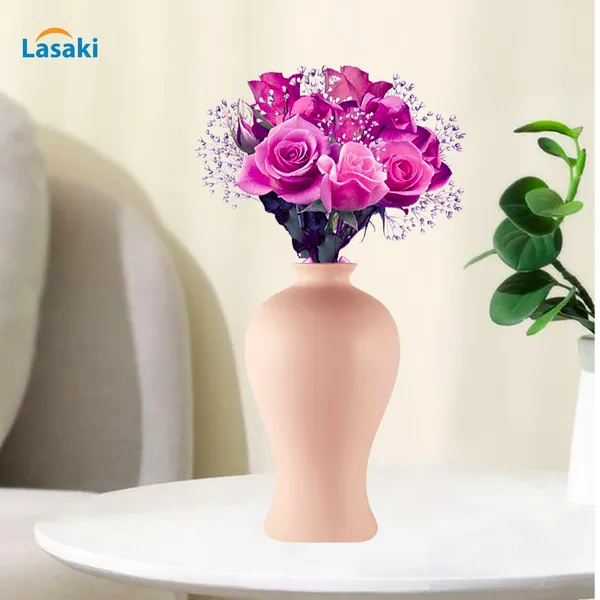 Apsara_Big_Pink_Ceramic_Flower_Vase_For_Living_Room,_Bedroom,_Dining_Table,_Home_Decoration,_Artificial_Flowers_(D_-_14_X_H_-_25_Cm)