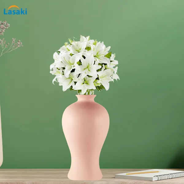 Apsara_Big_Pink_Ceramic_Flower_Vase_For_Living_Room,_Bedroom,_Dining_Table,_Home_Decoration,_Artificial_Flowers_(D_-_14_X_H_-_25_Cm)