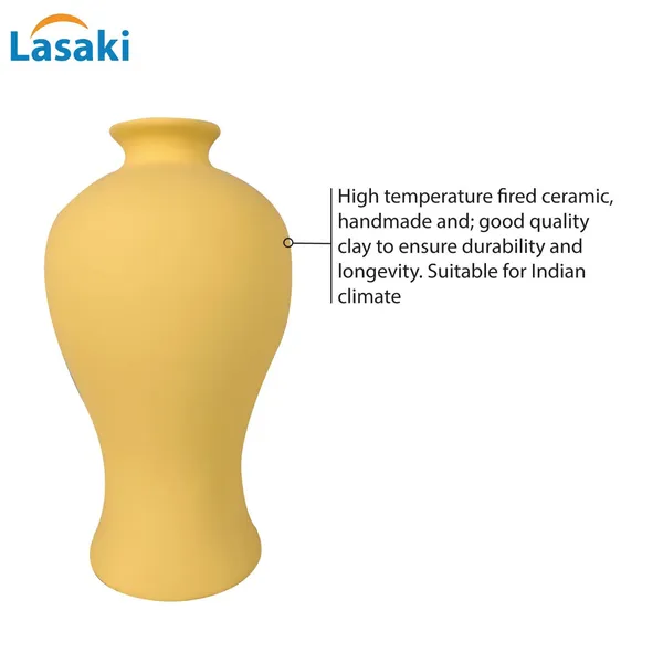 Apsara_Big_Saffron_Ceramic_Flower_Vase_For_Living_Room,_Bedroom,_Dining_Table,_Home_Decoration,_Artificial_Flowers_(D_-_14_X_H_-_25_Cm)