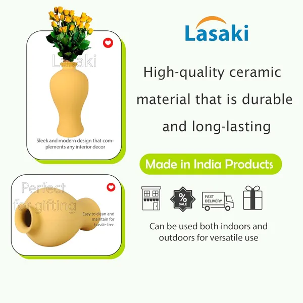 Apsara_Big_Saffron_Ceramic_Flower_Vase_For_Living_Room,_Bedroom,_Dining_Table,_Home_Decoration,_Artificial_Flowers_(D_-_14_X_H_-_25_Cm)
