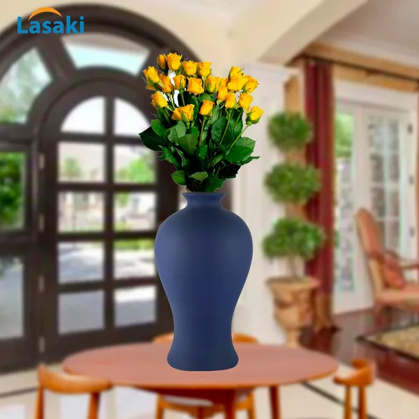 Apsara_Big_Blue_Ceramic_Flower_Vase_For_Living_Room,_Bedroom,_Dining_Table,_Home_Decoration,_Artificial_Flowers_(D_-_14_X_H_-_25_Cm)